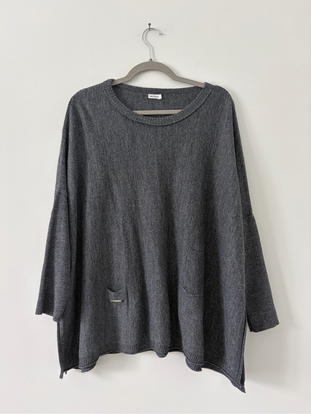 Mersea Catalina Crewneck Oversized Lightweight Casual Sweater Storm Grey OS